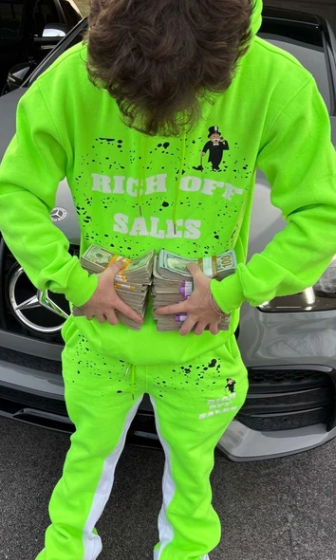 Green Set ROS — Rich Off Sales hoodie and sweatpant set