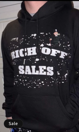 Black Set ROS — Rich Off Sales hoodie and sweatpant set