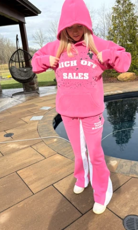 Pink Set ROS — Rich Off Sales hoodie and sweatpant set